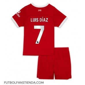 Liverpool Luis Diaz #7 Primera Equipación Niños 2023-24 Manga Corta (+ Pantalones cortos)